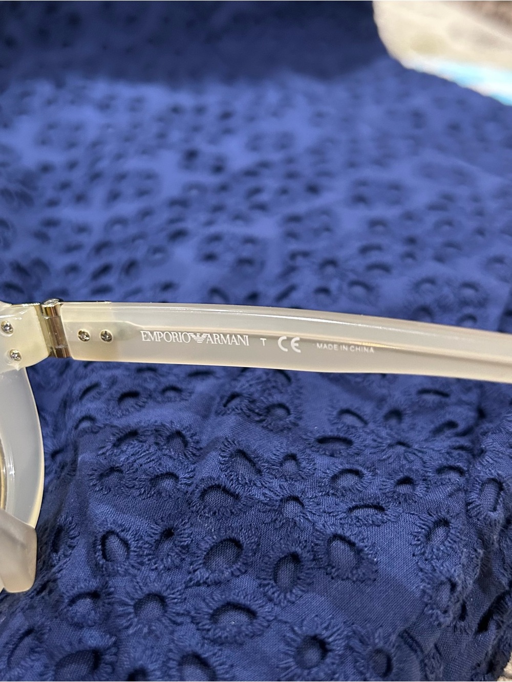Emporio Armani Classic Cream Oval Sunglasses - Picture 4 of 4